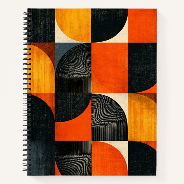 Carnet Couleurs d'automne géométriques de style moderne d (Devant)
