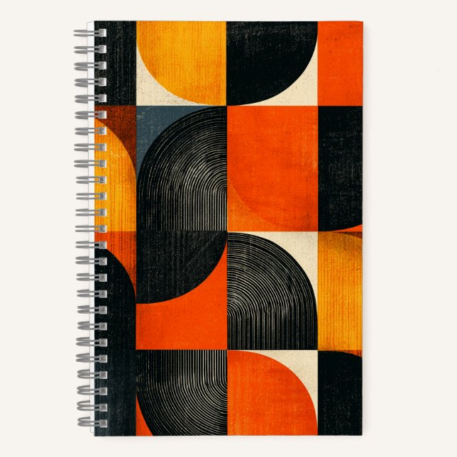 Carnet Couleurs d'automne géométriques de style moderne d (Recto)