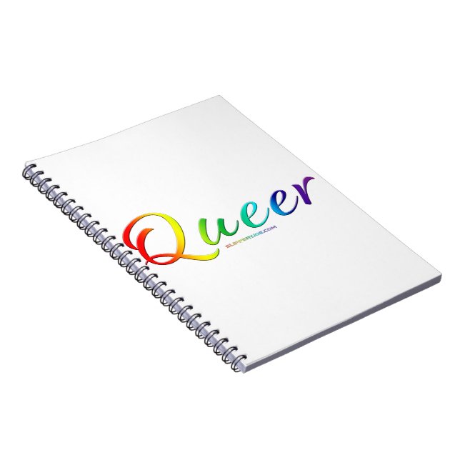 Carnet Couleurs de fierté queer de SlipperyJoe symbole fi (Côté Droit)