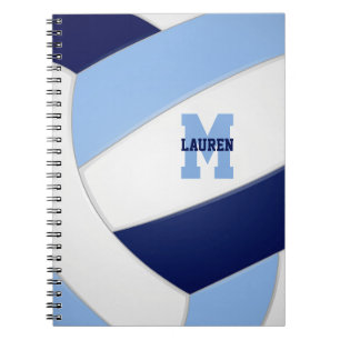 Carnet couleurs d'équipe bleu blanc sports enfants volley
