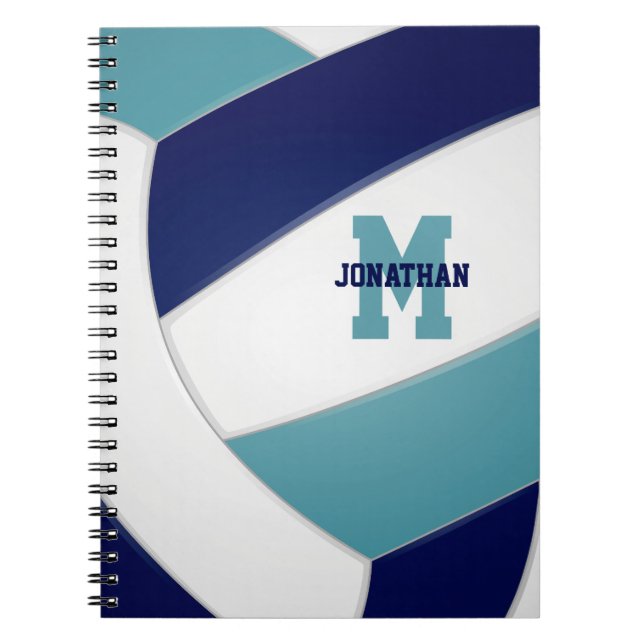 Carnet couleurs d'équipe bleu marine sarcelle garçons fil (Devant)