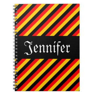 Carnet Couleurs du drapeau allemand Grandes Motif + Nom p