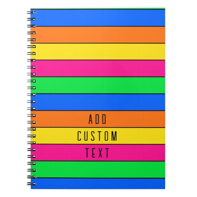 CARNET COULEURS FLUORO NEON CLAIR LIGNES ORANGE JAUNE ROS (Devant)
