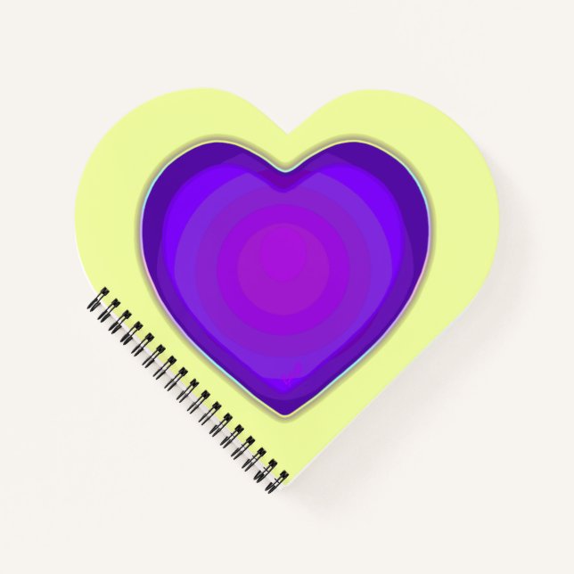 Carnet Couleurs pastel & coeurs violets battre (Devant)