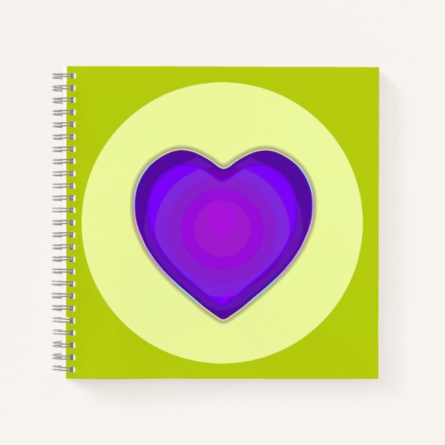 Carnet Couleurs pastel & coeurs violets battre (Devant)