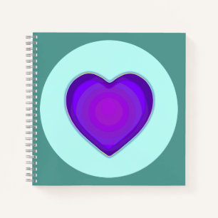 Carnet Couleurs pastel & coeurs violets battre