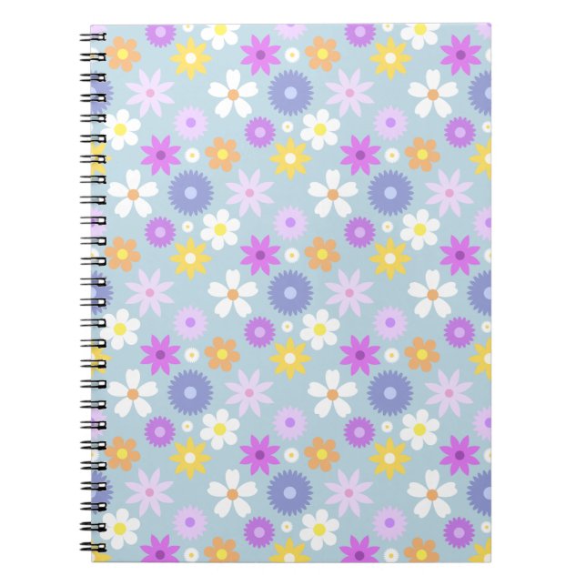 Carnet Couleurs pastel les années 70 style rétro (Devant)