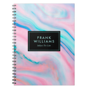 Carnet Couleurs pastel pierre d'agate abstraite