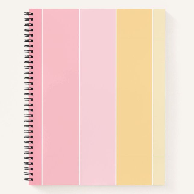 Carnet Couleurs Pastel Rose Vanille Jaune Blanc Moderne (Devant)