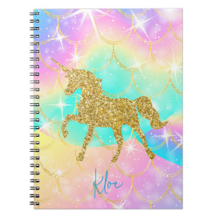 Carnet couleurs pastel unicorne
