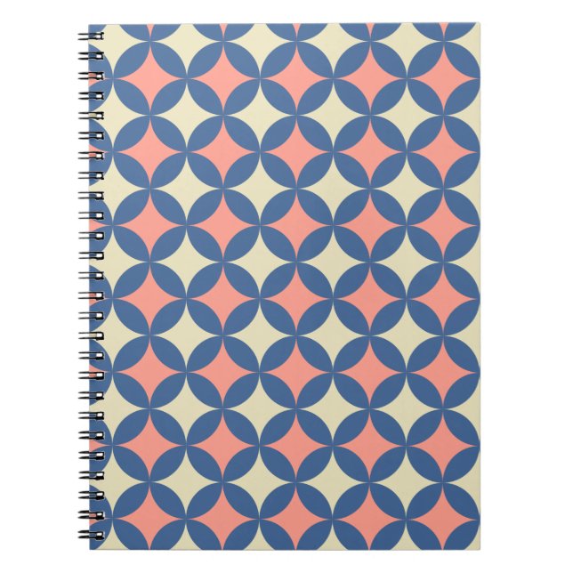Carnet Couleurs rétro Mi-Siècle Cercles modernes (Devant)