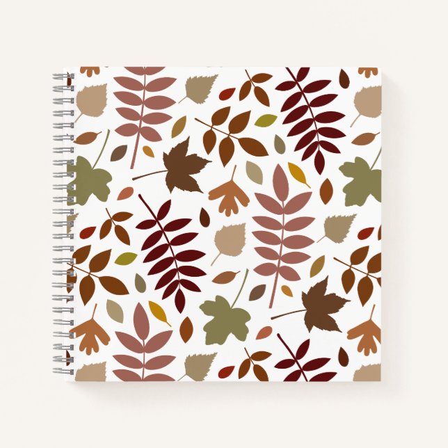Carnet Couleurs tombées du Motif Feuille tombées sur blan (Devant)