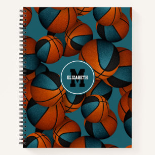 Carnet Couleurs turquoises de l'équipe du club de basket-