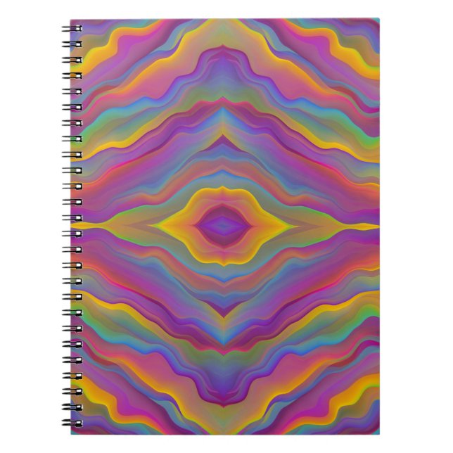 CARNET COULEURS VIVES ABSTRAITES ONDULÉES   (Devant)