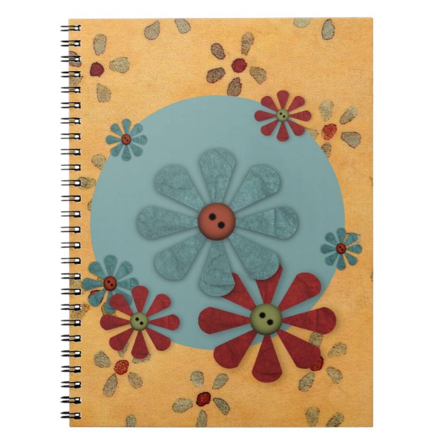 Carnet Country Button Flower Notebook (Devant)