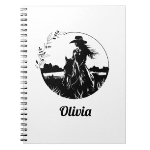 Carnet Country Chic Horse Cowgirl Western Personnalisé