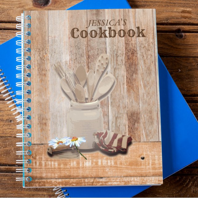 Carnet Country Rustic Personalized Cookbook cuillère de p (Créateur téléchargé)