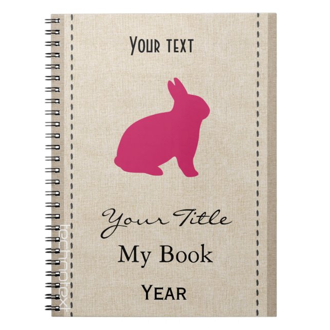Carnet Coup de lapin rose personnalisé (Devant)