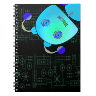 Carnet Coup d'oeil adorable un robot de bleu de huer