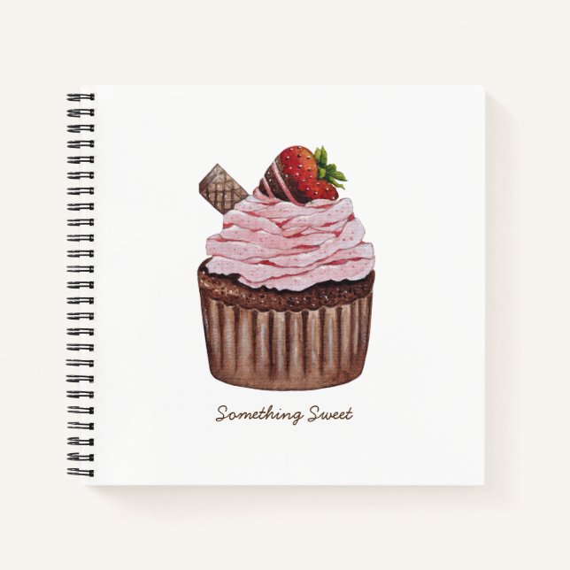 Carnet Coupe De Fraise Cute À L'Aquarelle (Devant)