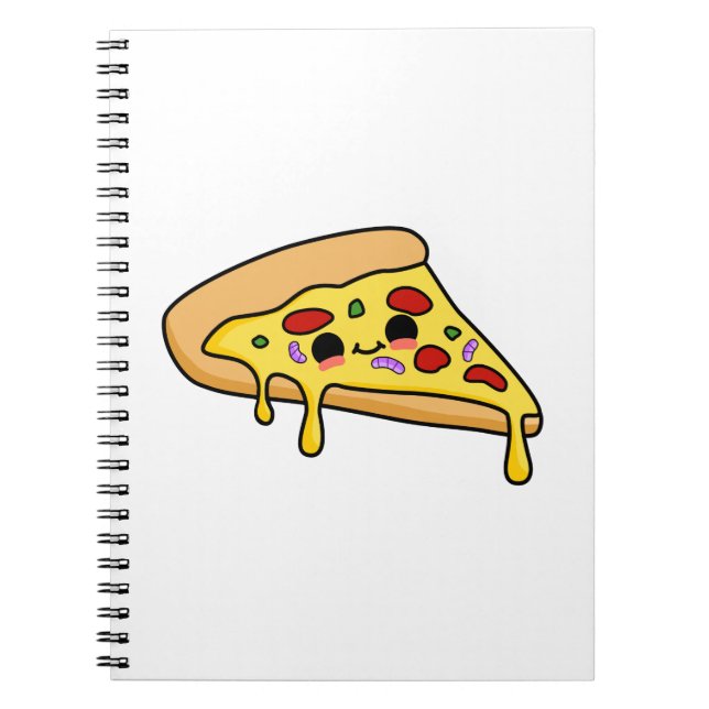 Carnet Coupe de pizza Cute Kawaii (Devant)