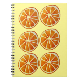 Carnet Coupe d'orange juteuse aquarelle art motif pop art