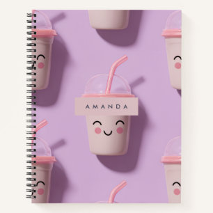 Carnet Coupe personnalisée Cute Kawaii Pastel Smoothie