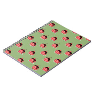 Carnet Coupes de crème glacée rose sur vert