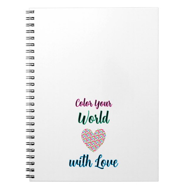 Carnet Coupez votre monde avec amour - Design cardiaque d (Devant)