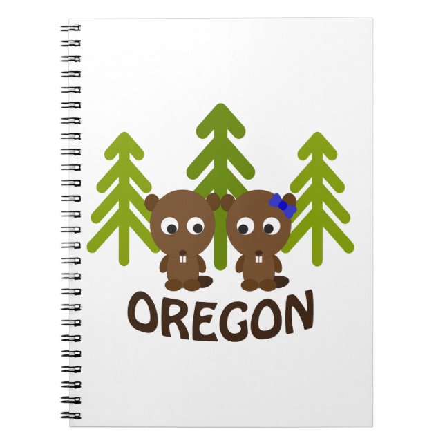 Carnet Couple castor mignon Oregon (Devant)