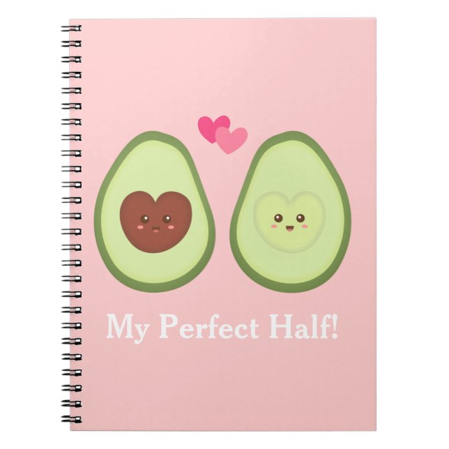 Carnet Couple de avocats mignons amoureux, Ma moitié parf (Devant)