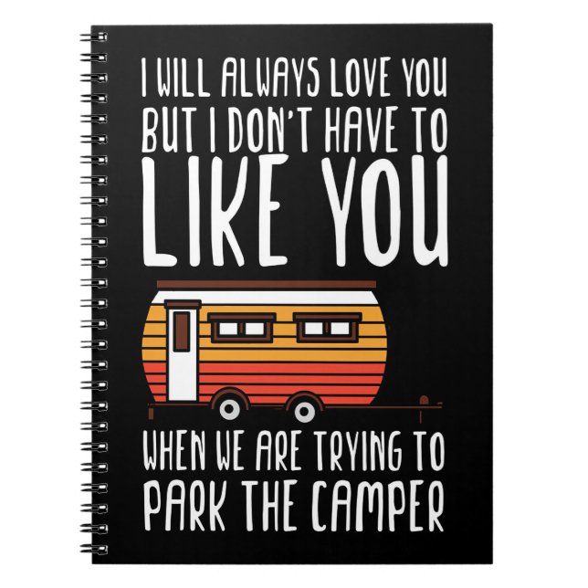 Carnet Couple de camping en caravane Happy Camper (Devant)