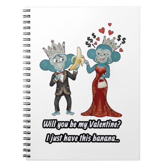 Carnet Couple de singes drôles pour la Saint-Valentin (Devant)