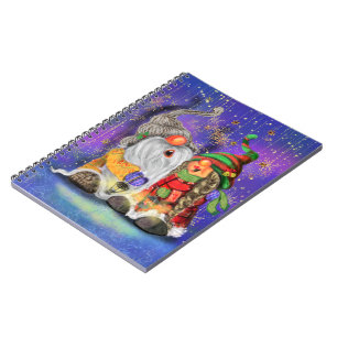 Carnet Couple Hugged Gnomes Singing Happy Christmas Song