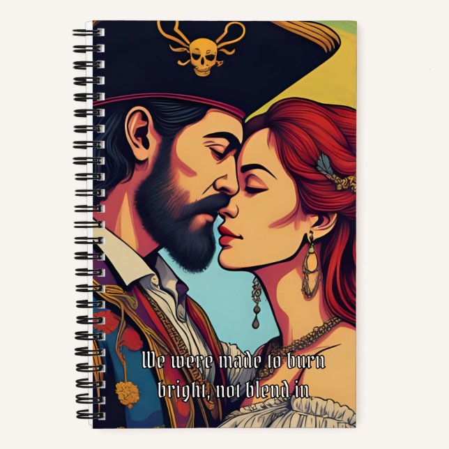 Carnet Couple Pirate Psychédélique – Romance Audacieuse (Recto)