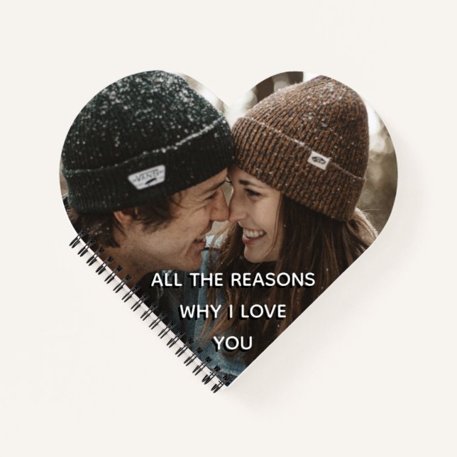Carnet Couple Valentine's Raisons I Love You Photo Heart (Devant)