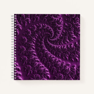 Carnet courbe d'hélice fractale violette 3d Mandelbrot