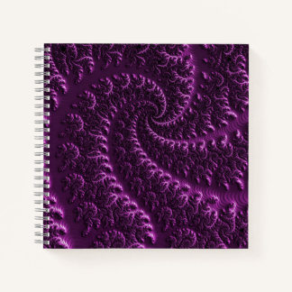 Carnet courbe d'hélice fractale violette 3d Mandelbrot
