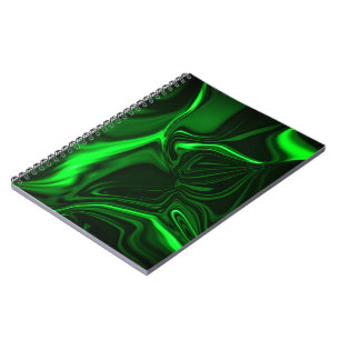 Carnet Courbes ou ondulations vert métallique, foncé