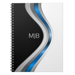 Carnet Courbes professionnelles modernes Motif avec Monog