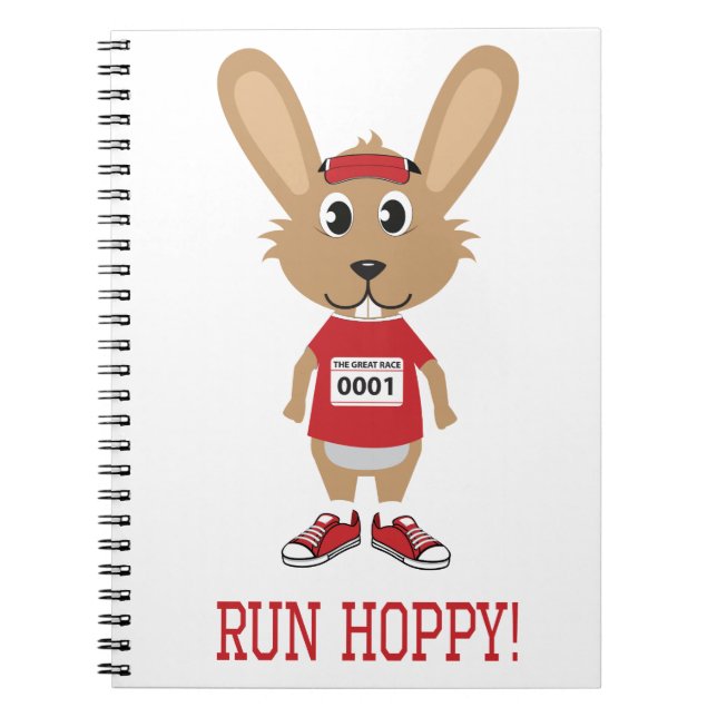 Carnet Coureur Lapin Hoppy en Rouge ! (Devant)