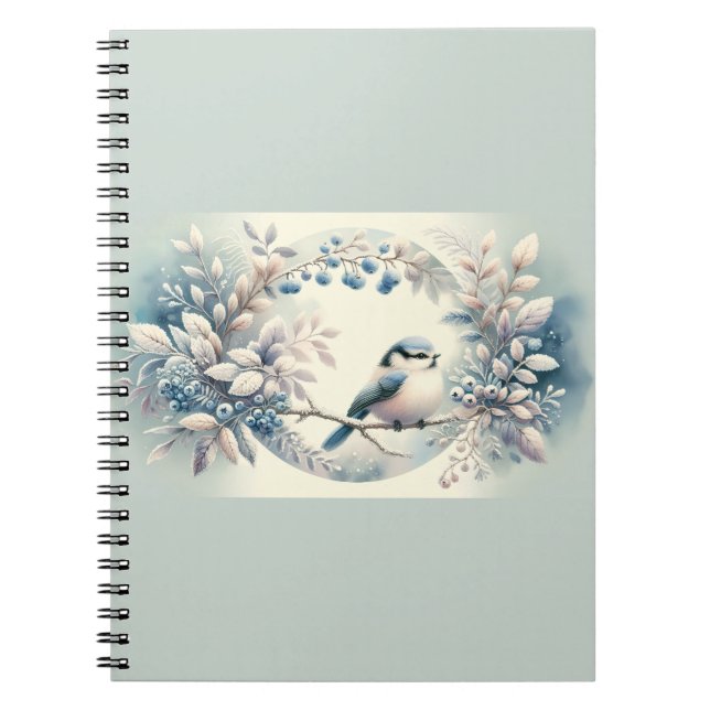 Carnet Couronne de baies de merlebleu d'hiver (Devant)