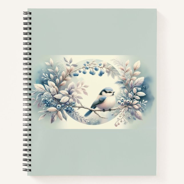 Carnet Couronne de baies de merlebleu d'hiver (Devant)
