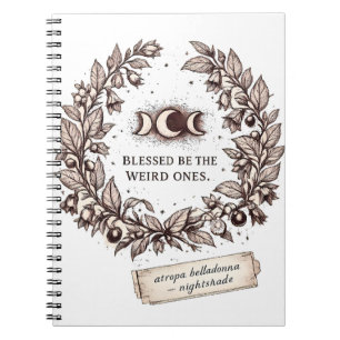 Carnet Couronne de belladone botanique vintage et magique