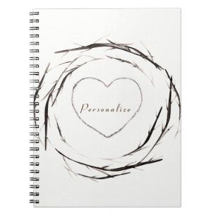 Carnet Couronne de brindilles et branches rustiques Journ