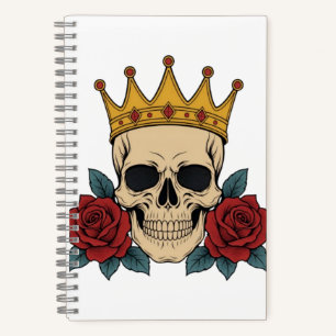 Carnet Couronne de crâne gothique avec roses rouges – Bik