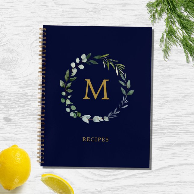 Carnet Couronne de feuilles de sauge verte rustique avec  (In situ)