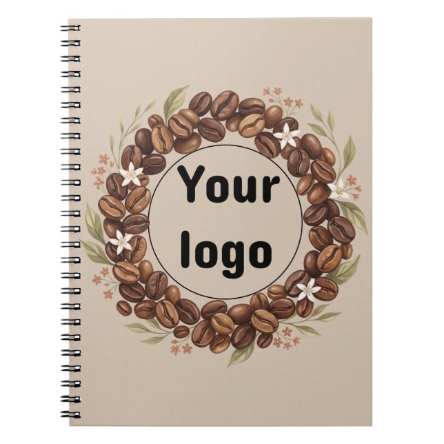Carnet Couronne de grains de café botaniques avec logo pe (Devant)