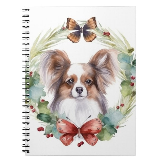 Carnet Couronne de Noël festive Papillon (Devant)