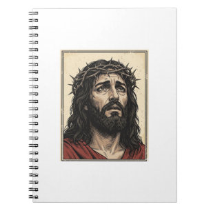 Carnet Couronne d'épines vintage portrait religieux art v